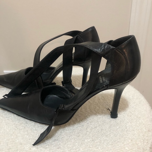 Stuart Weitzman black strappy ankle heels - Picture 3 of 5